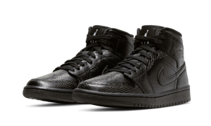 Nike Sko Air Jordan 1 Mid Sort Snakeskin